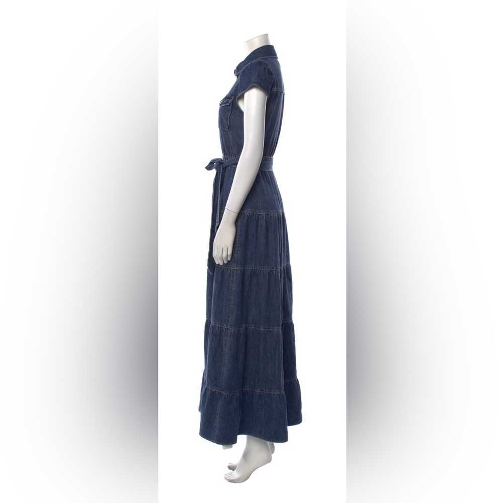 Alice + Olivia Dark Blue Denim Maxi Dress - Picture 2 of 3